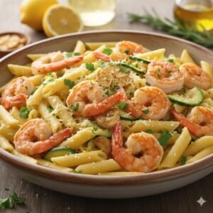 Penne al Limón con Camarones