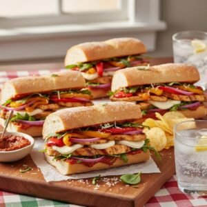 Sanduches italianos de pollo y pimiento