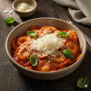 Raviolis de tomate y queso