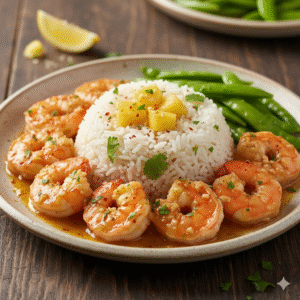 Camarones con mantequilla de ajo de la Isla Grande