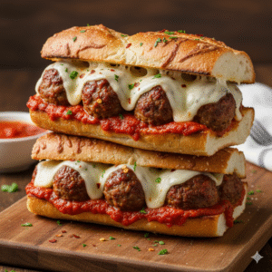 Sándwiches clásicos de albóndigas italianas