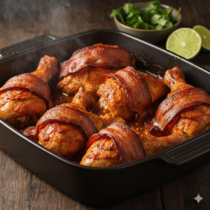 Pollo peruano picante con tocino
