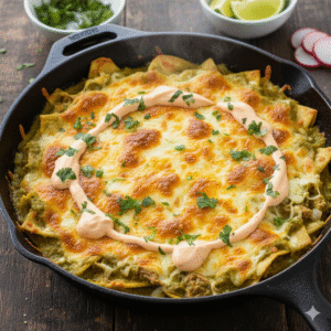 Enchiladas Verdes De Cerdo En Una Sartén